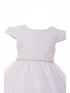 Rain Kids Little Girls White Satin Triple Tulle Overlay Baptism Dress 2-6 - SophiasStyle.com
